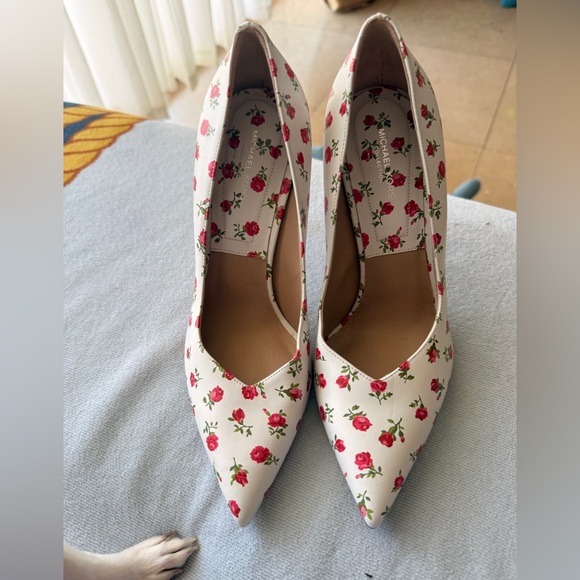 Michael Kors Collection Shoes - Michael Kors Collection Floral Heels - White and Red